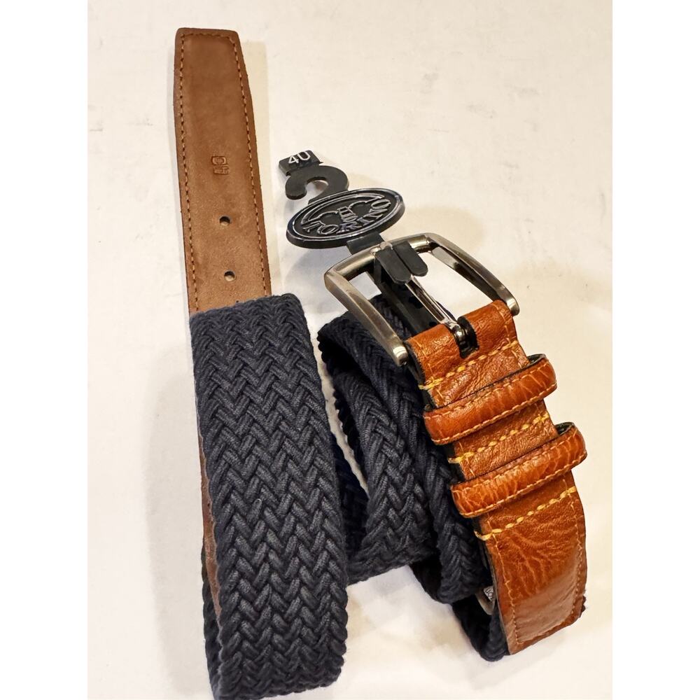 New Size 40 Torino Woven Braided Cotton Stretchy Navy Blue Belt